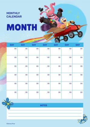 Plantilla de presentación Calendario mensual de Del revés