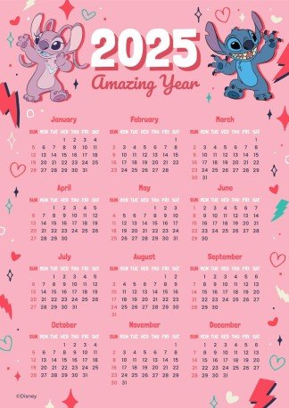 스티치 2025 달력 프레젠테이션 템플릿
