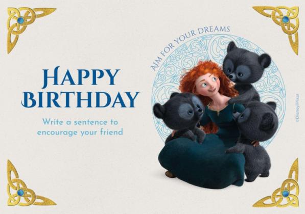 Brave Birthday Card presentation template 
