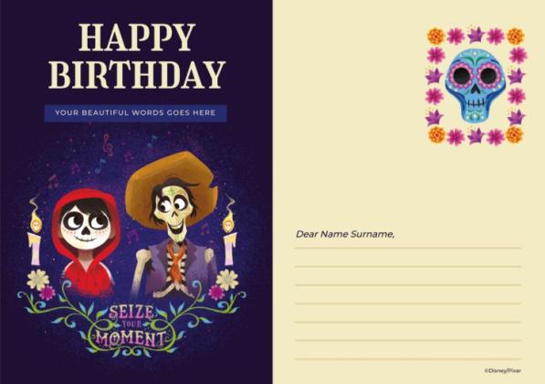 Coco Birthday Card presentation template 