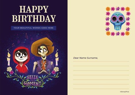 Coco Birthday Card presentation template 