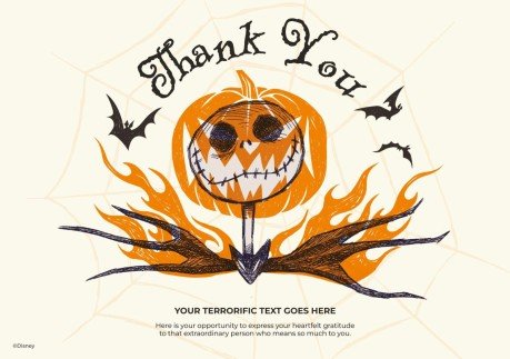 Tim Burton's The Nightmare Before Christmas Thank You Card presentation template 