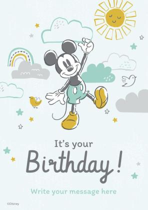 Carte joyeux anniversaire Mickey Mouse Modèles de présentation