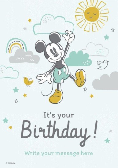 Carte joyeux anniversaire Mickey Mouse Modèles de présentation
