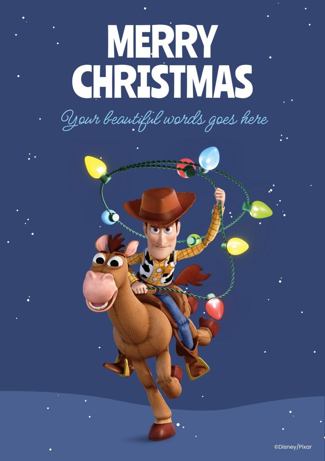 Toy Story 3D Christmas Card presentation template 