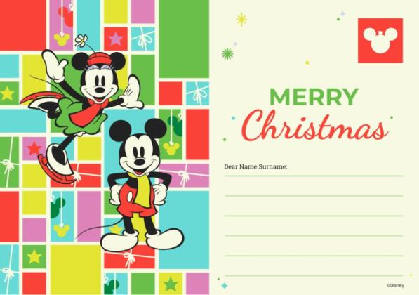 Carte de Noël Mickey et Minnie Mouse Modèles de présentation