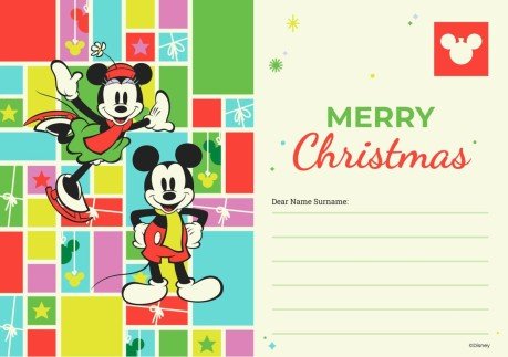 Carte de Noël Mickey et Minnie Mouse Modèles de présentation