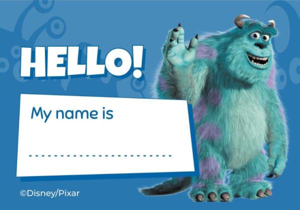 Modelo de apresentação Sulley Monstros Etiqueta de nome