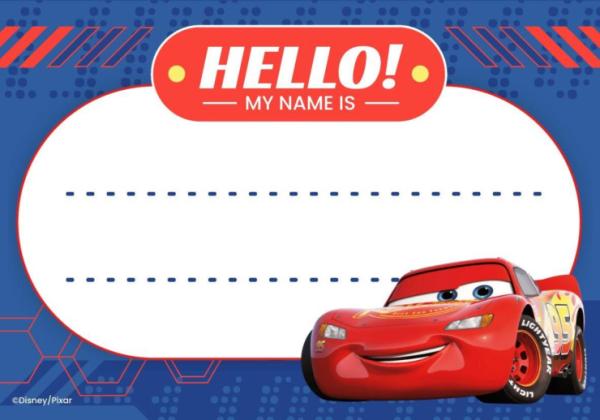 Cars Subject Name Tag presentation template 