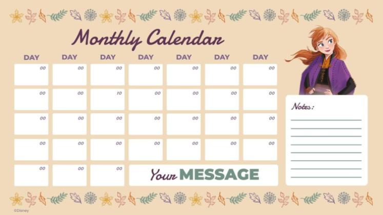 Die Eiskönigin: Elsas und Annas Herbstabenteuer Monatskalender Präsentationsvorlage