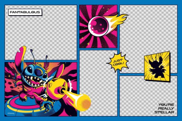 Plantilla de presentación Collage de fotos de Lilo y Stitch