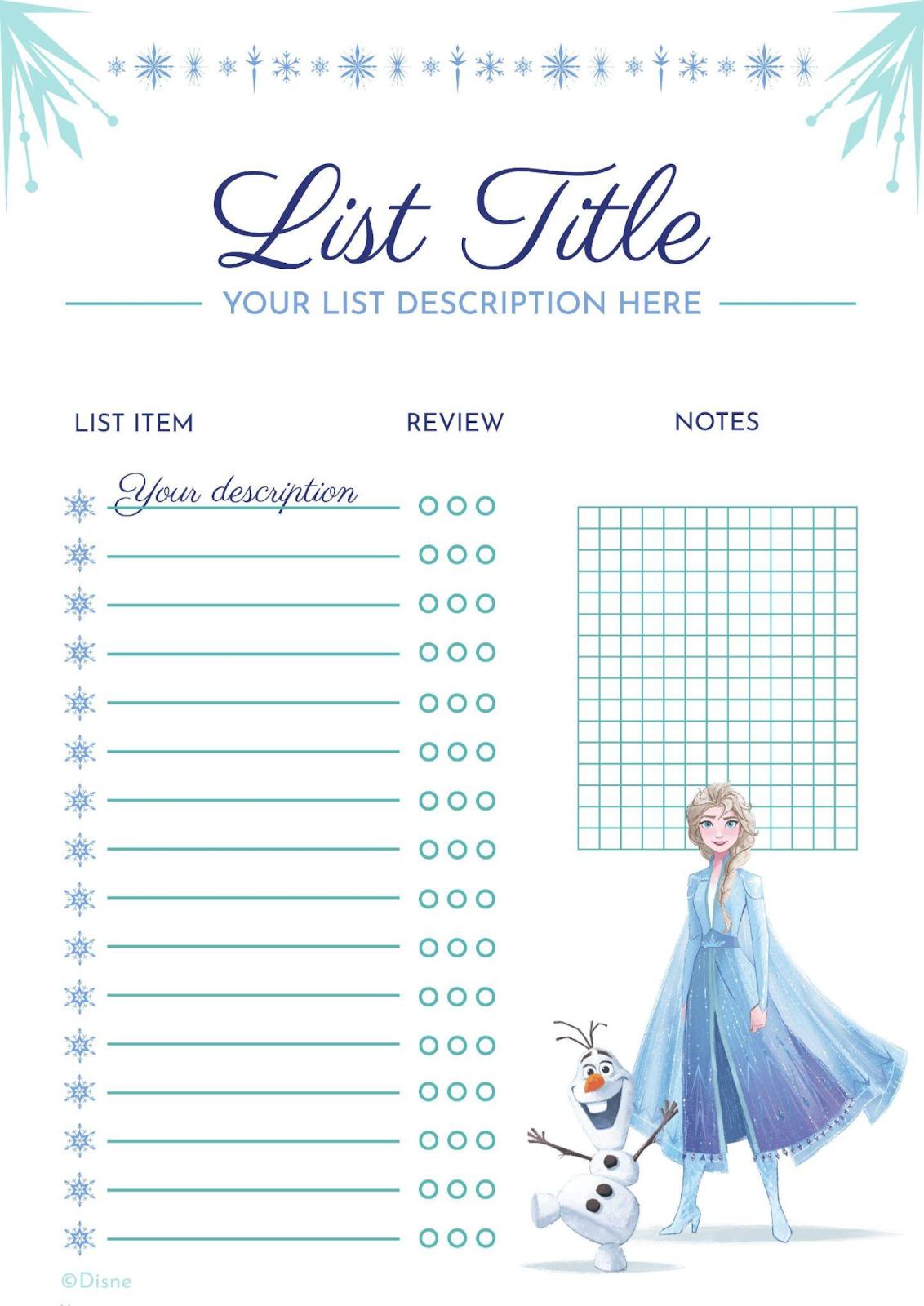 Welcome Winter! Frozen  List presentation template 