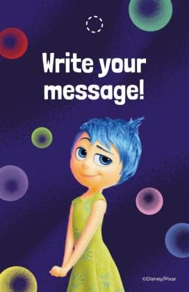 Plantilla de presentación Etiqueta de regalo de Alegría y Ansiedad de Del revés 2