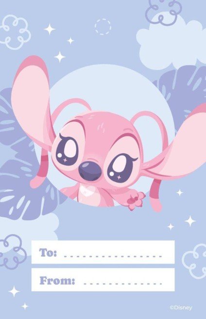 Stitch und Angel Geschenkanhänger Präsentationsvorlage