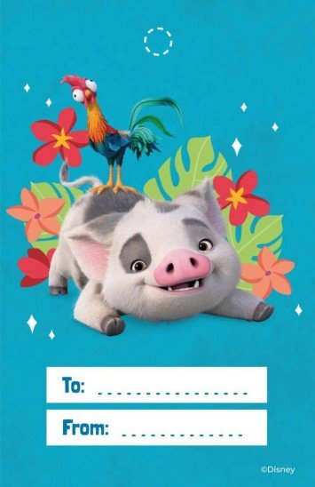 Étiquette cadeau Vaiana 2 Modèles de présentation