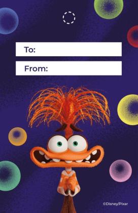 Plantilla de presentación Etiqueta de regalo de Alegría y Ansiedad de Del revés 2