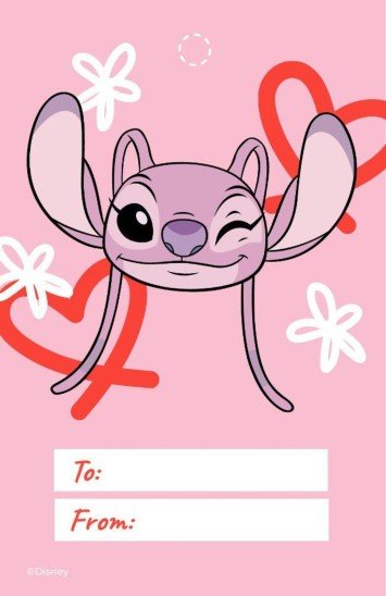 Stitch und Angel Valentinstags-Geschenkanhänger Präsentationsvorlage