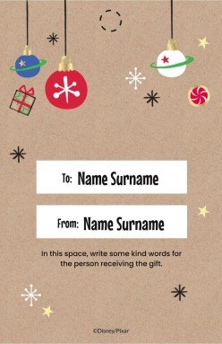 Étiquette cadeau de Noël Toy Story 3D Modèles de présentation