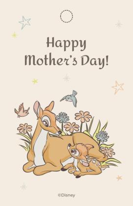 Plantilla de presentación Etiqueta de regalo del Día de la Madre de Bambi