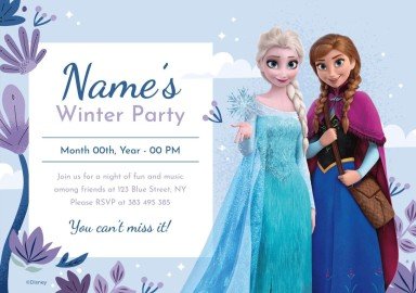 Modelo de apresentação Convite de Frozen com Elsa e Anna
