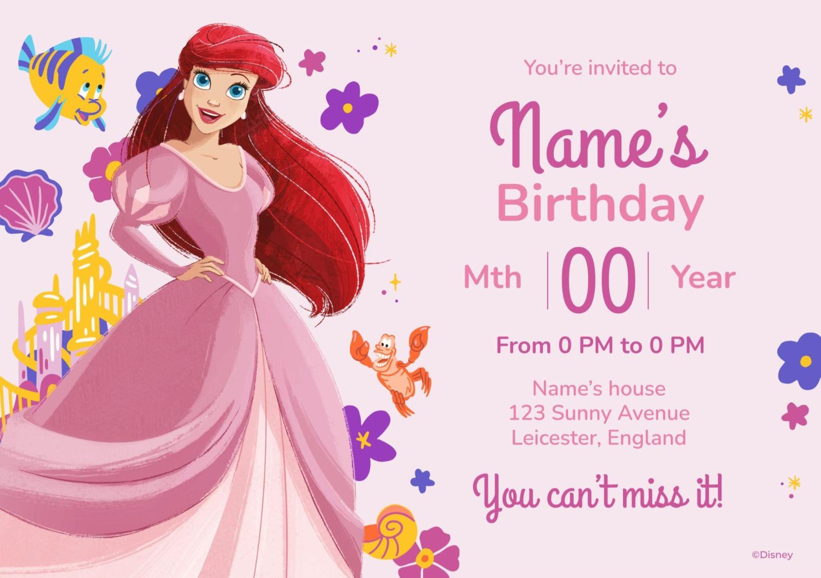 Go Ariel Disney Princess Images Ariel Wallpaper And Background Carte Invitation
