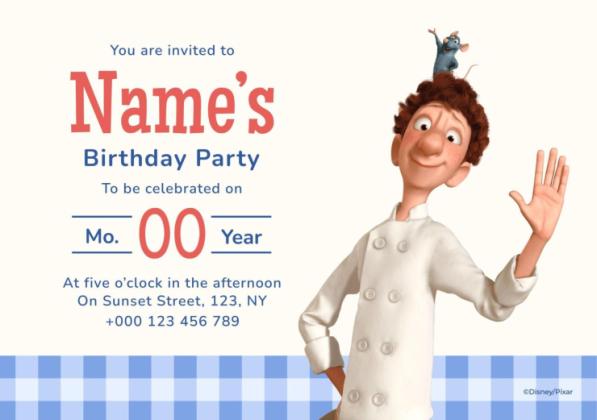 Ratatouille Happy Birthday Invitation presentation template 