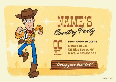 Woody Toy Story Invitation presentation template 