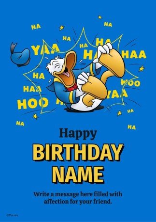 Carte d’anniversaire Donald Duck Modèles de présentation