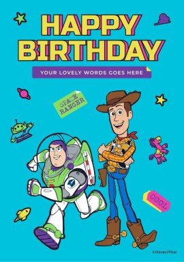 Plantilla de presentación Tarjeta de feliz cumpleaños de Toy Story