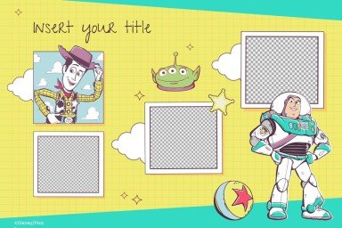 Modelo de apresentação Colagem de fotos de Personagens Toy Story
