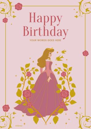 Sleeping Beauty Birthday Card presentation template 