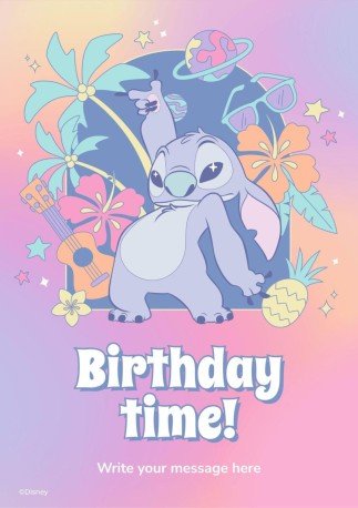 스티치 생일 카드 프레젠테이션 템플릿