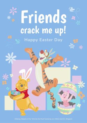 Modelo de apresentação Cartão de Páscoa do Ursinho Pooh