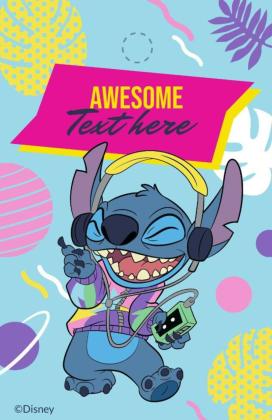 Handgezeichneter Lilo & Stitch Geschenkanhänger Präsentationsvorlage