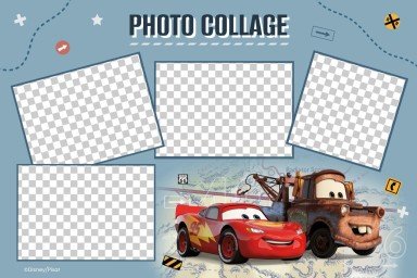 Modelo de apresentação Carros Disney Colagem de fotos