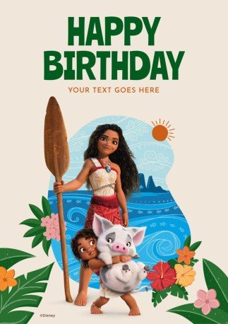 Vaiana 2 Geburtstagskarte Präsentationsvorlage