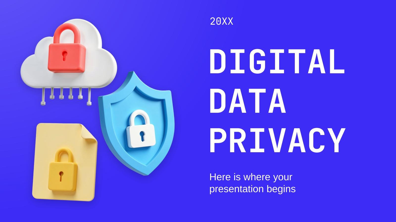 Digital Data Privacy presentation template 