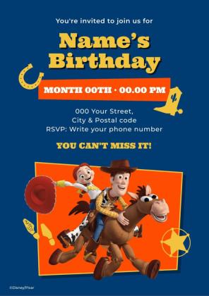 Woody and Jessie Toy Story Invitation presentation template 