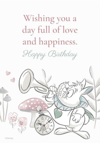 Alice im Wunderland Alles Gute zum Geburtstag Karte Präsentationsvorlage