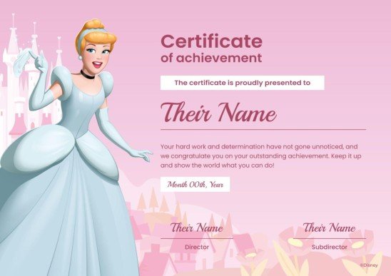 Modelo de apresentação Certificado da Cinderela