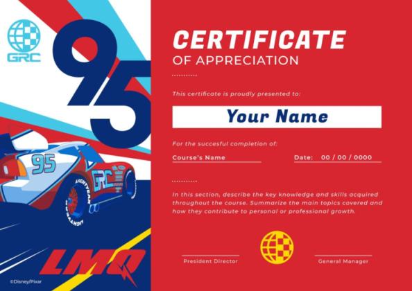 Modelo de apresentação Certificado do Carros
