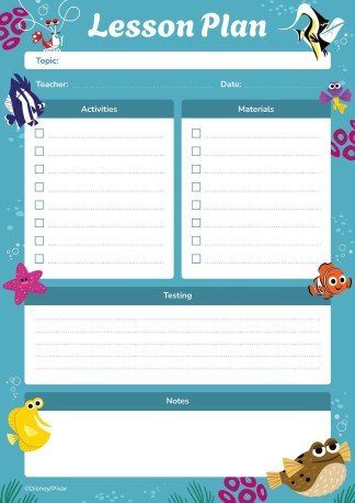 Plantilla de presentación Plan de clase de Buscando a Nemo