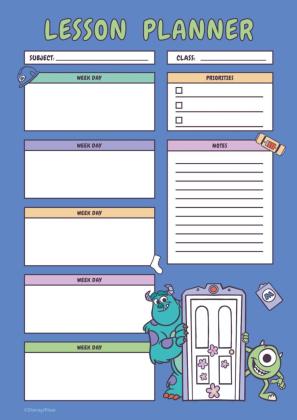 Monsters Inc. Lesson Plan Lesson Plan presentation template 