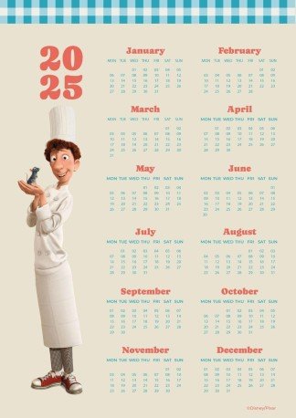 라따뚜이 연간 달력 프레젠테이션 템플릿