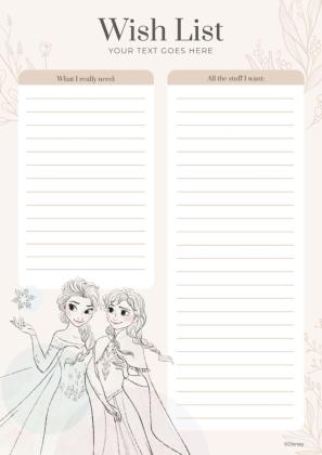 Modelo de apresentação Lista de desejos do Frozen