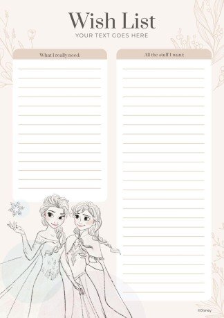 Modelo de apresentação Lista de desejos do Frozen