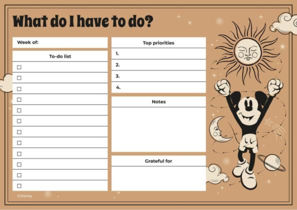 Mickey Mouse To Do List presentation template 