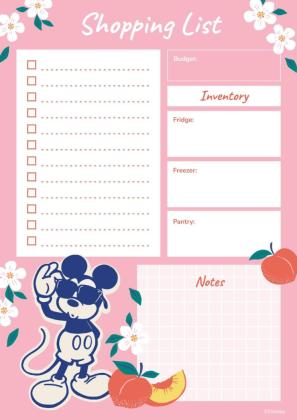 Vintage Mickey and Minnie Mouse Shopping List presentation template 