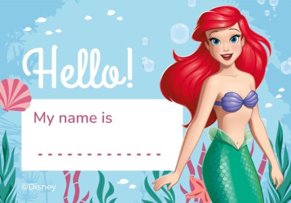 The Little Mermaid Name Tag presentation template 