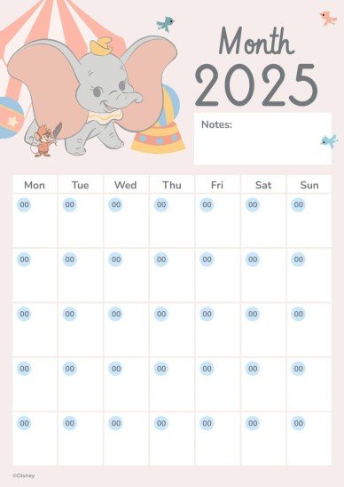 Calendrier Dumbo Modèles de présentation